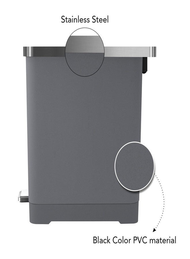 Obsessions EKO 10L Plastic Step Bin with Pedal, Waste Storage Trash Can, Grey - Image 4